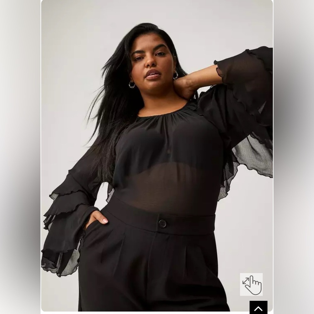 Torrid Long Sleeve Ruffle Top